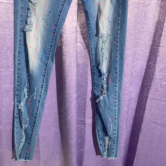 Blue Jean Pants w/ Paint - Picture 4 of 6